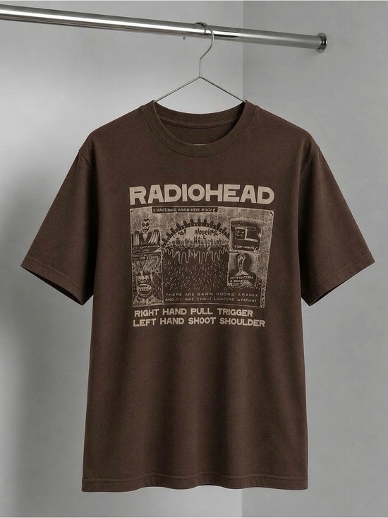 Gildan Other - Gildan Brown Radiohead Graphic Tee